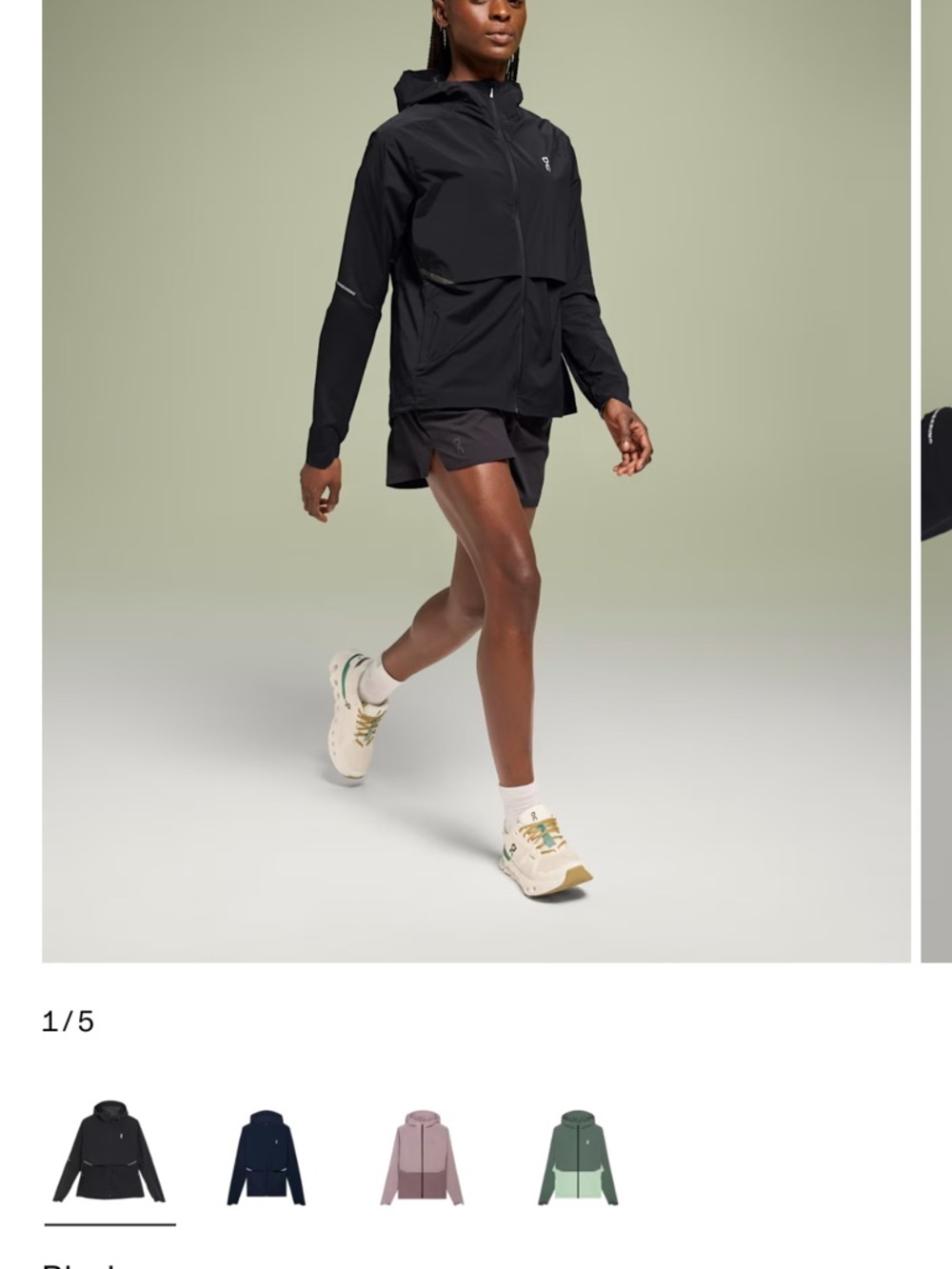 On Running Black Men's Waterproof Hooded Rain Jacket
